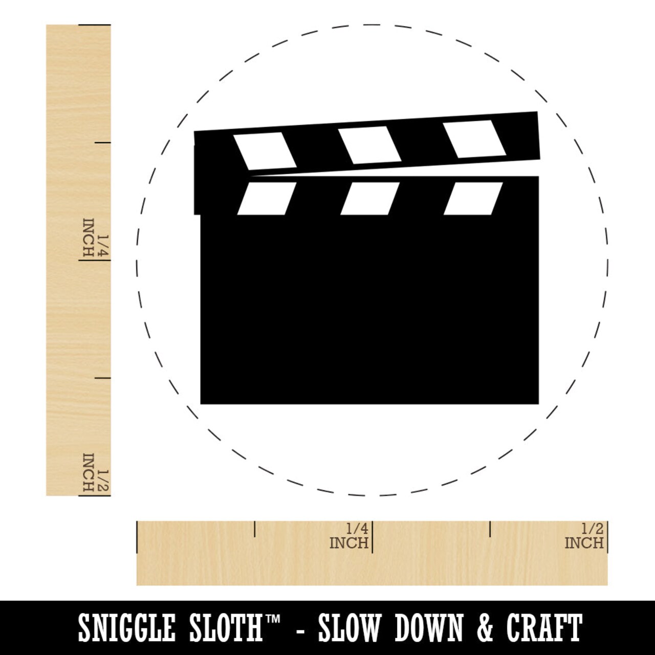 Clapperboard Movie Film Director Action Rubber Stamp for Stamping Crafting Planners